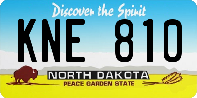 ND license plate KNE810