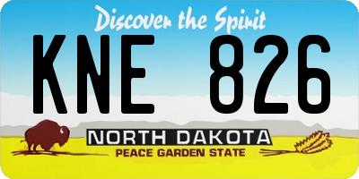 ND license plate KNE826