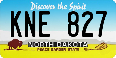 ND license plate KNE827