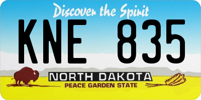 ND license plate KNE835