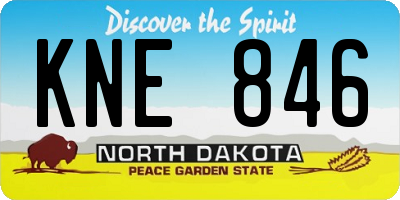 ND license plate KNE846