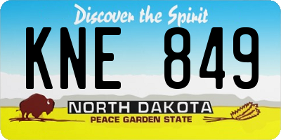 ND license plate KNE849