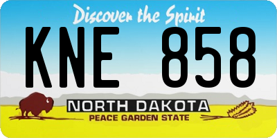 ND license plate KNE858