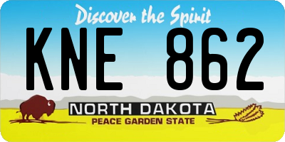 ND license plate KNE862
