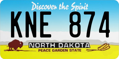ND license plate KNE874