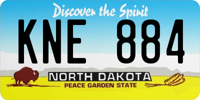 ND license plate KNE884