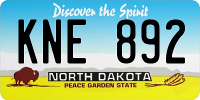 ND license plate KNE892