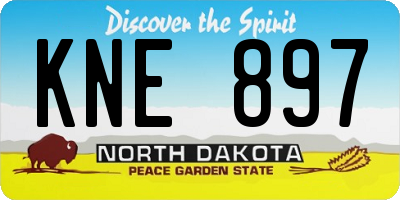 ND license plate KNE897