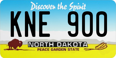 ND license plate KNE900