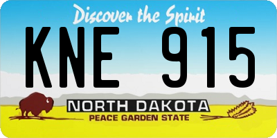 ND license plate KNE915