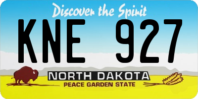 ND license plate KNE927