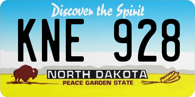 ND license plate KNE928