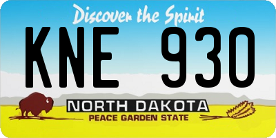 ND license plate KNE930