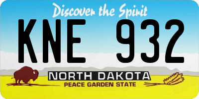 ND license plate KNE932