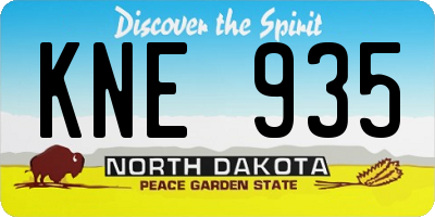 ND license plate KNE935