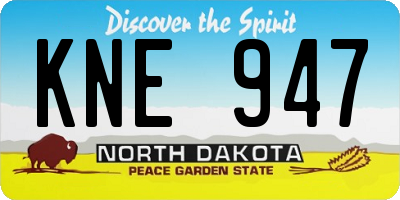 ND license plate KNE947