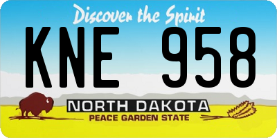 ND license plate KNE958