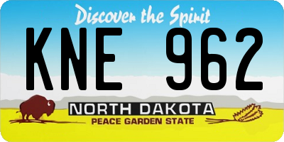 ND license plate KNE962