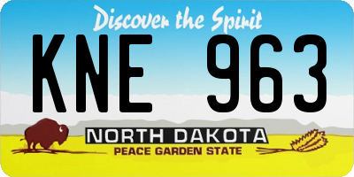 ND license plate KNE963