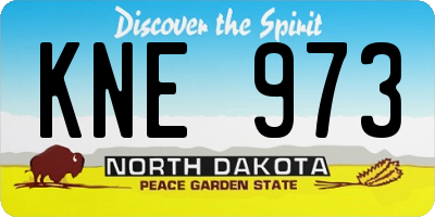 ND license plate KNE973