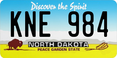 ND license plate KNE984