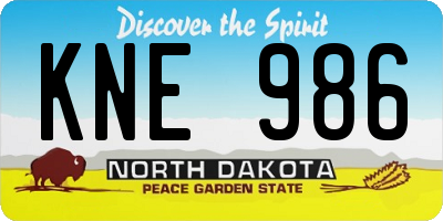 ND license plate KNE986