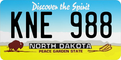 ND license plate KNE988