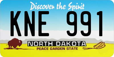 ND license plate KNE991