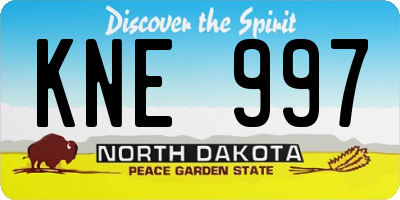 ND license plate KNE997