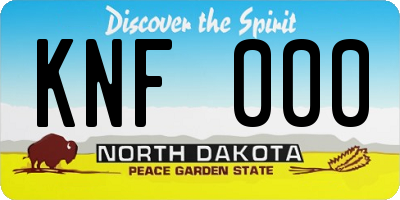 ND license plate KNF000