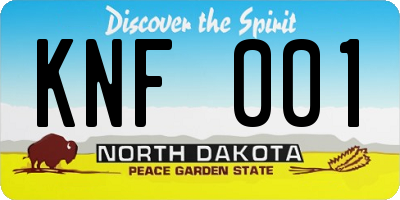 ND license plate KNF001