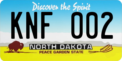 ND license plate KNF002
