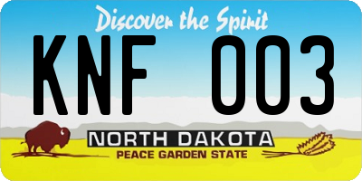 ND license plate KNF003