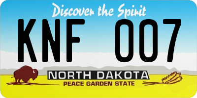 ND license plate KNF007