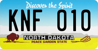 ND license plate KNF010