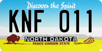 ND license plate KNF011