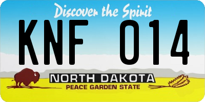 ND license plate KNF014