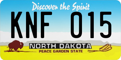 ND license plate KNF015