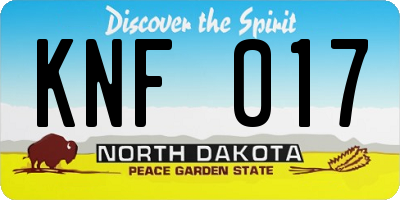 ND license plate KNF017