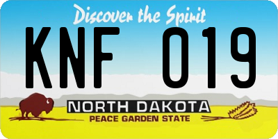 ND license plate KNF019