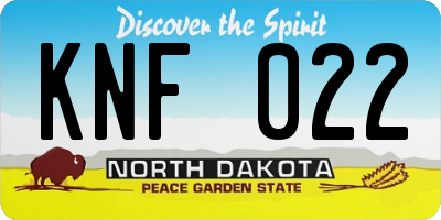 ND license plate KNF022
