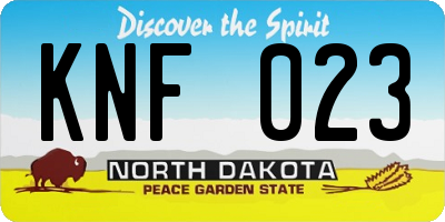 ND license plate KNF023