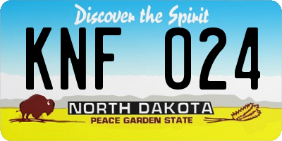 ND license plate KNF024