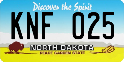 ND license plate KNF025