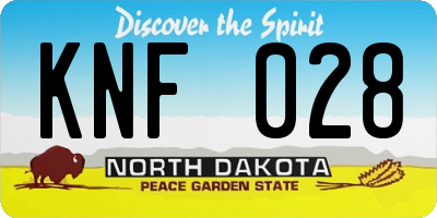 ND license plate KNF028
