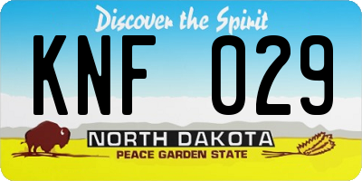 ND license plate KNF029