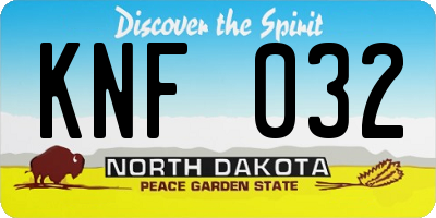 ND license plate KNF032