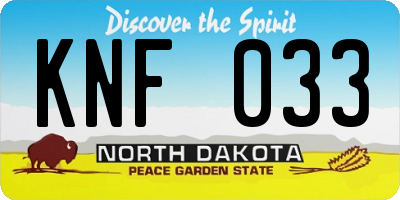 ND license plate KNF033