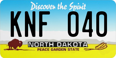 ND license plate KNF040