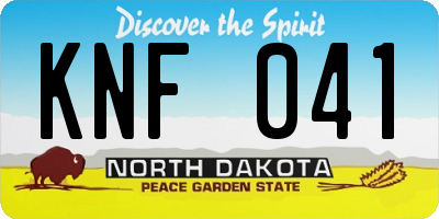 ND license plate KNF041